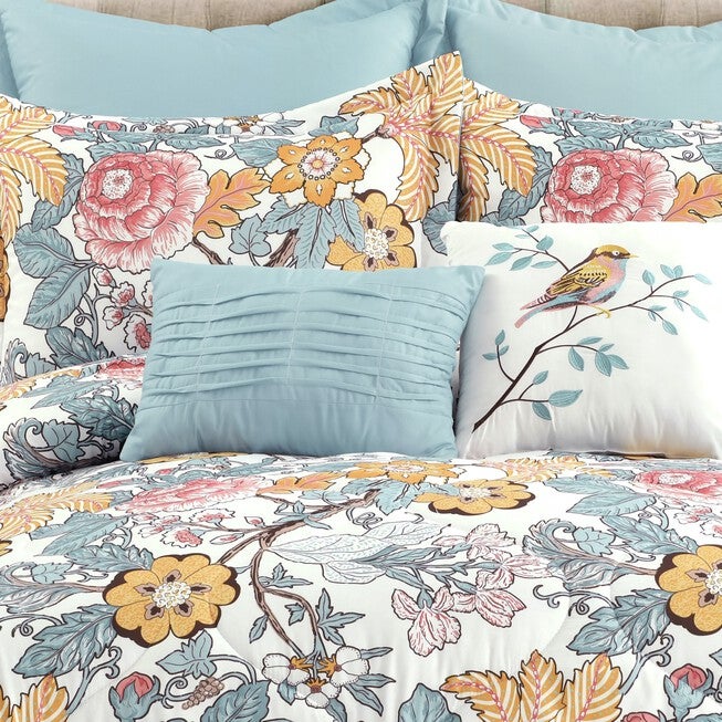 Lush Décor Sydney Comforter Blue/Yellow 7Pc Set, , alternate image number null