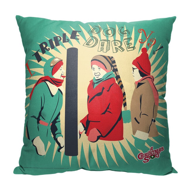 Wb A Christmas Story Triple Dog Dare Ya Printed Throw Pillow, O, hi-res image number null