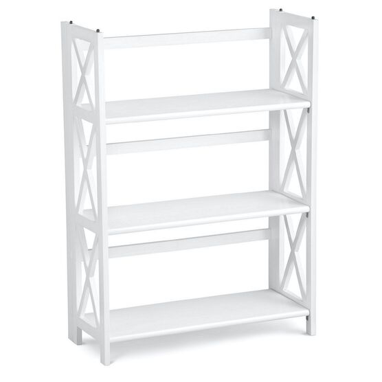 Montego 3-Shelf Folding Bookcase - White, WHITE, hi-res image number null