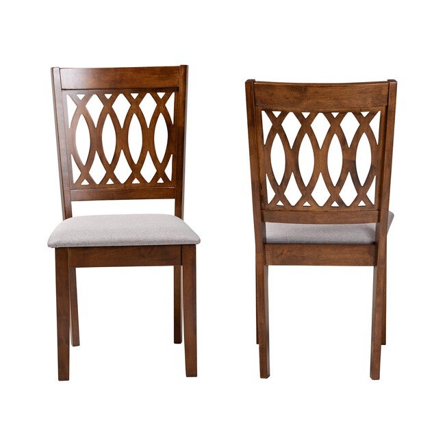 Florencia Modern Beige Fabric And Espresso Brown Finished Wood Dining Chair, , alternate image number 15