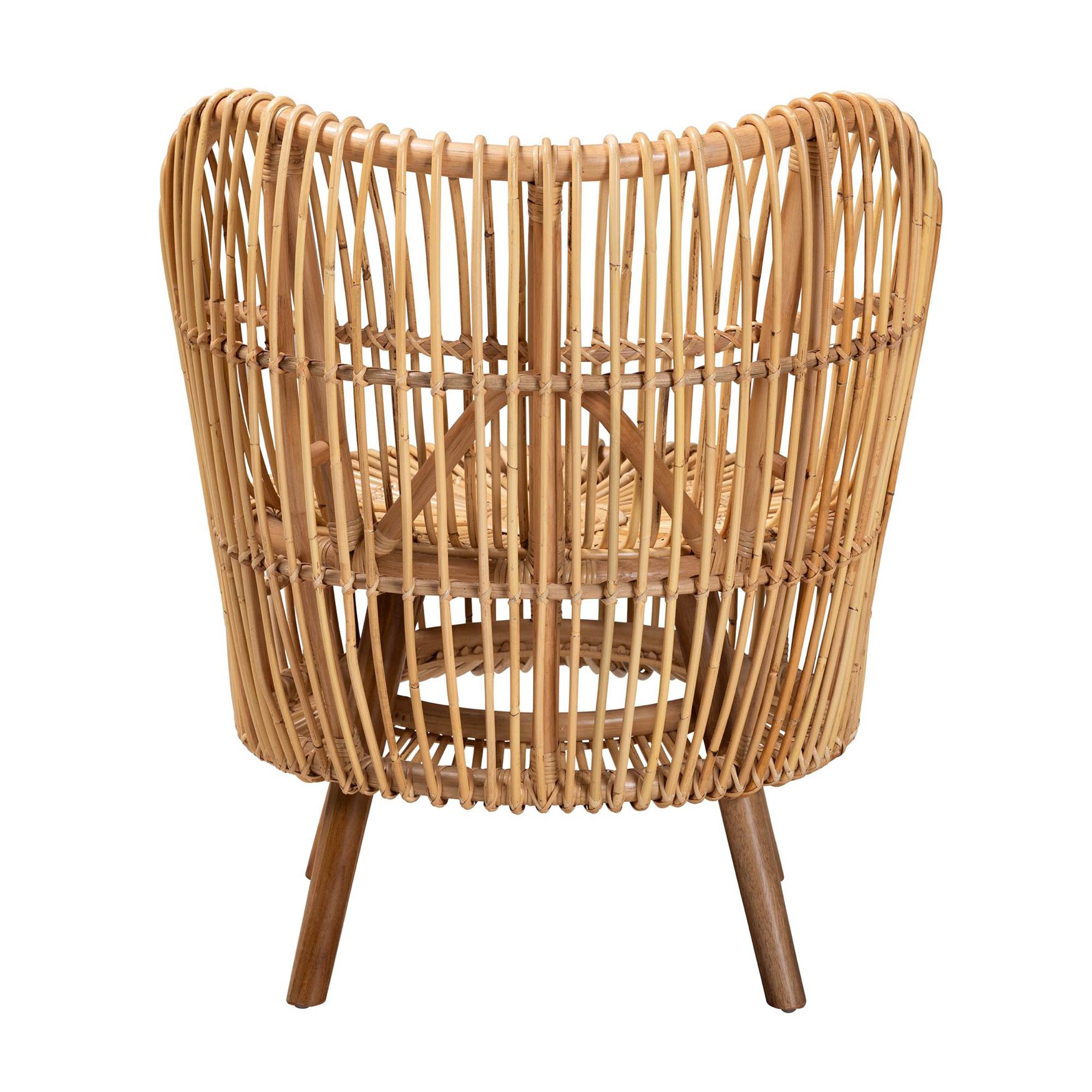 Nagoya Modern Bohemian Natural Rattan Wide Seat Lounge Chair, , alternate image number 3
