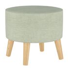 Linen Round Ottoman with Splayed Legs, LINEN BLUE, hi-res image number 0