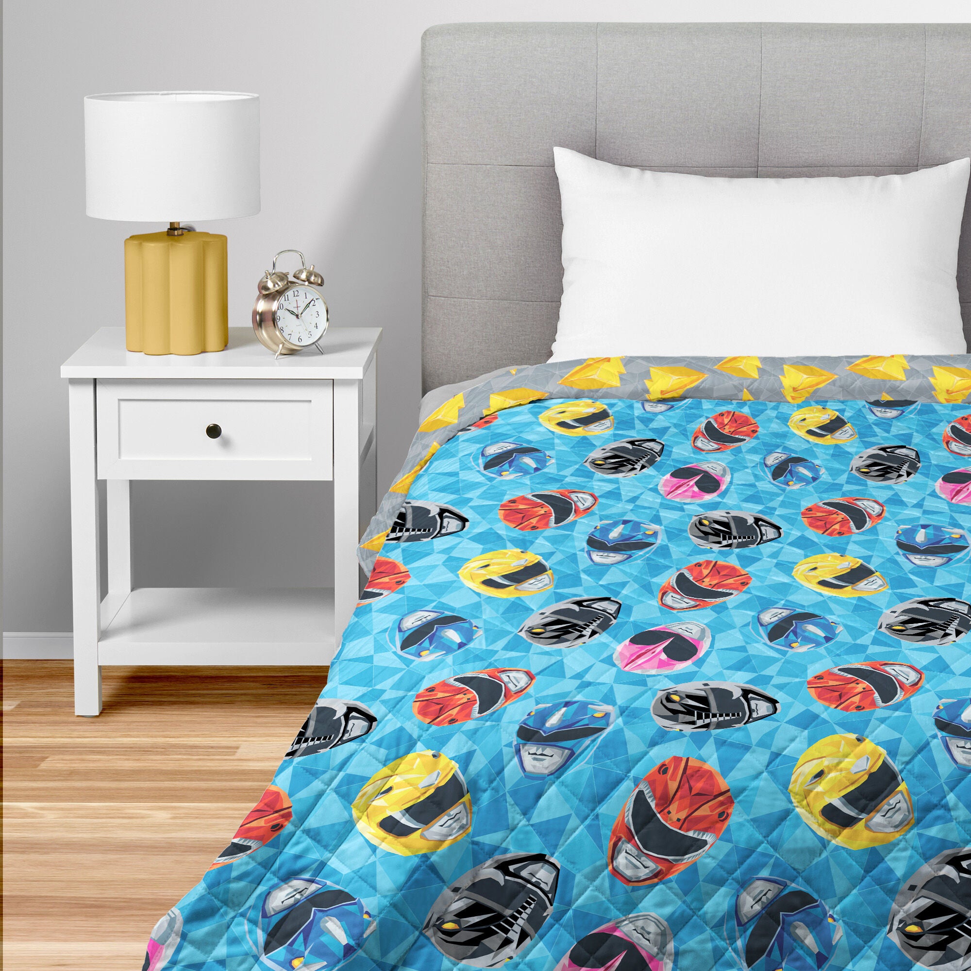Power Rangers Geo Power Twin Quilted Blanket 60x90 inches, POWER RANGER, on-hover image number 1