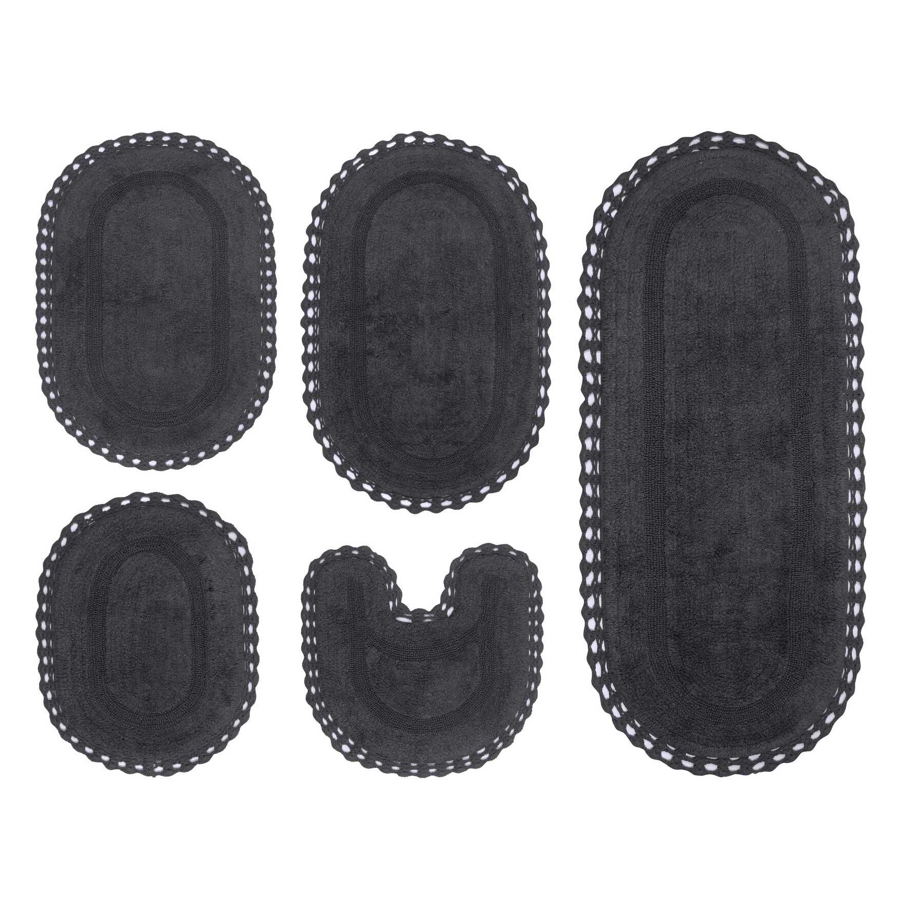 Hampton Crochet 5 Piece Bath Rug Collection
