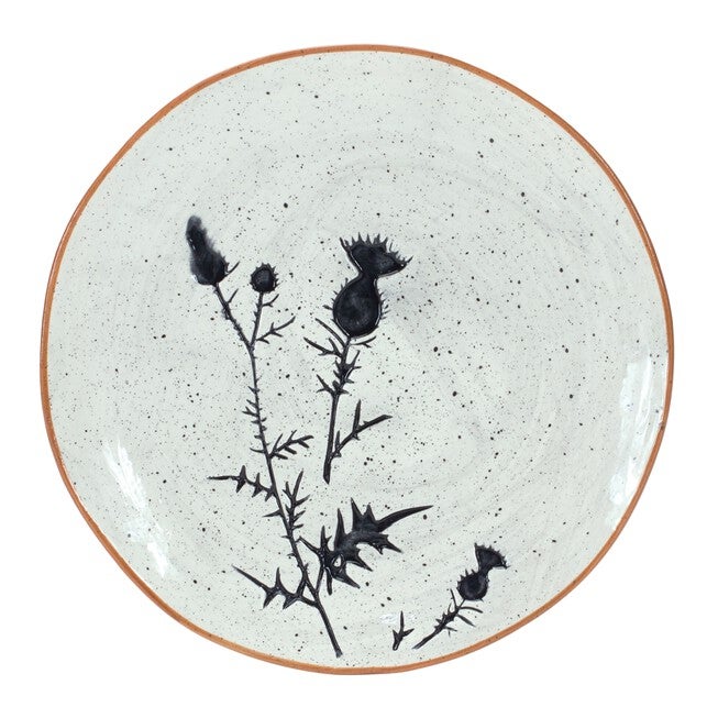 Plate (Set of 4) 8 inchesD Ceramic, BLACK/WHITE, alternate image number null