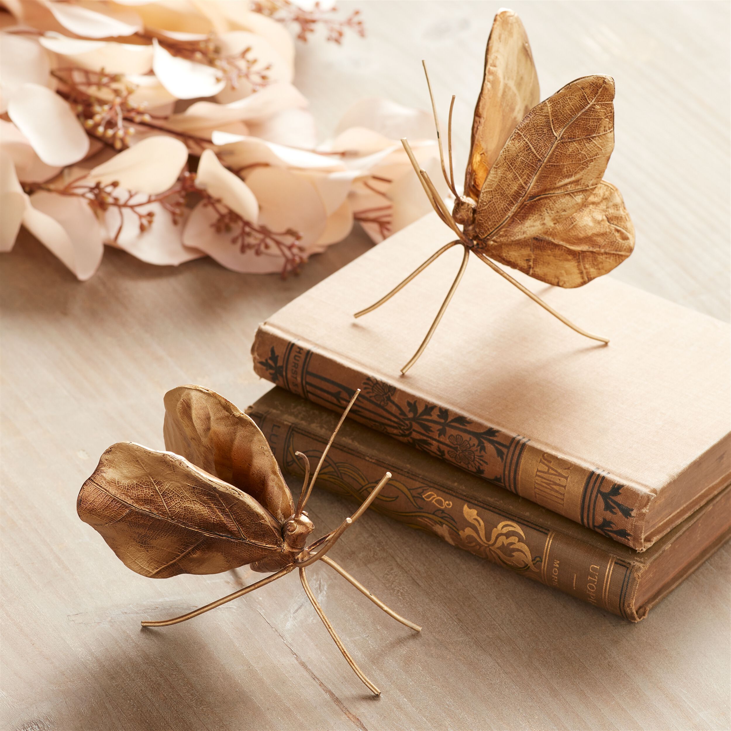 Leaf Butterfly Shelf Sitter (Set of 2), GOLD, alternate image number 4