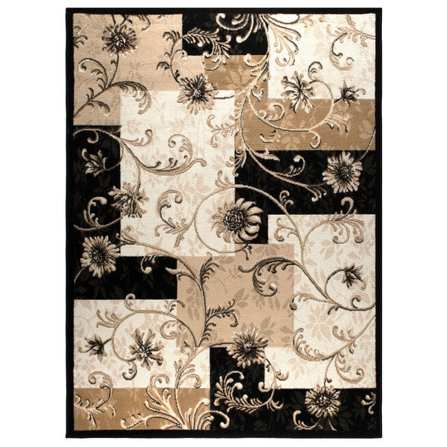 Optimum Rug, 5 feet 2 inchesx7 feet 2 inches, BLACK GRAY, hi-res image number null