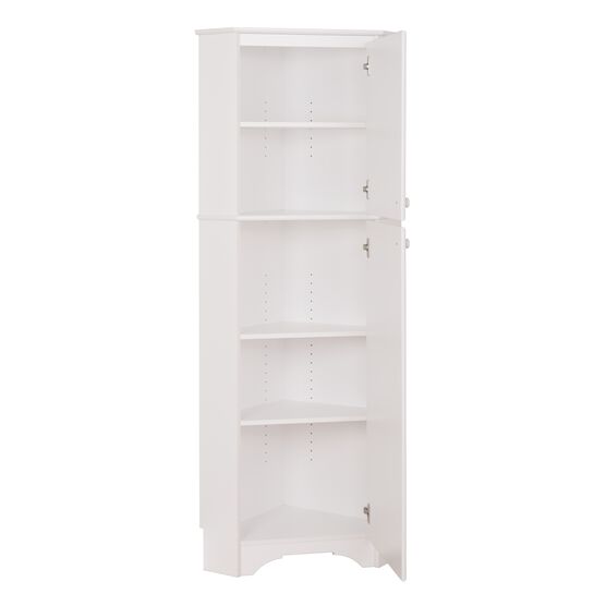 Elite White Tall 2-Door Corner Storage Cabinet, , alternate image number null