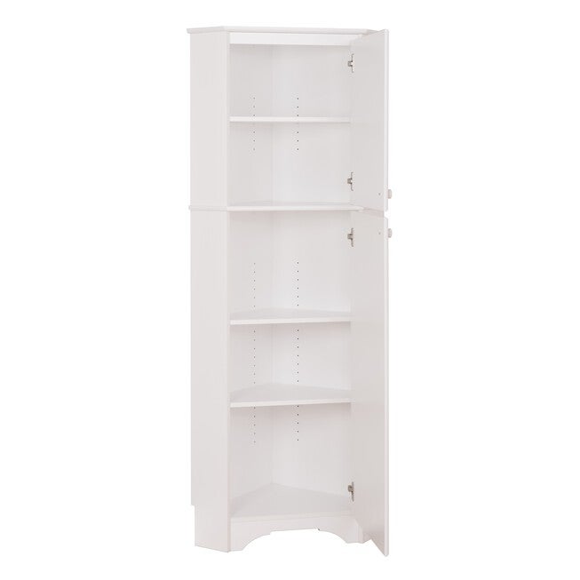 Elite White Tall 2-Door Corner Storage Cabinet, , alternate image number 4