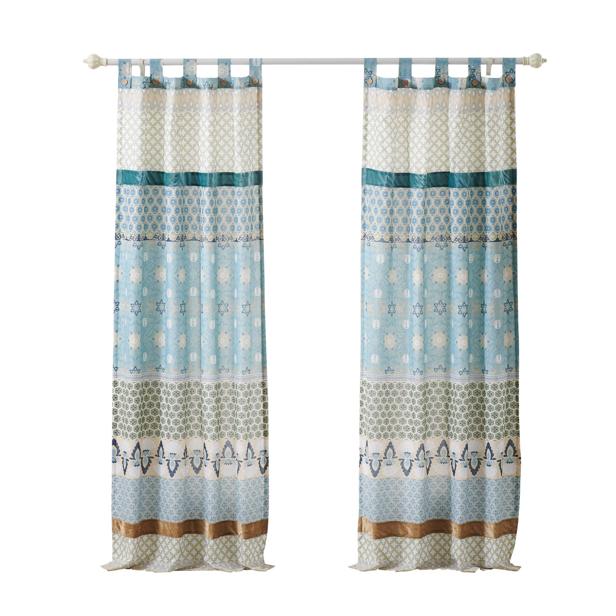 Thalia Window Curtain Panels, Set of 2, 84 inches, Tango, BLUE, alternate image number 5