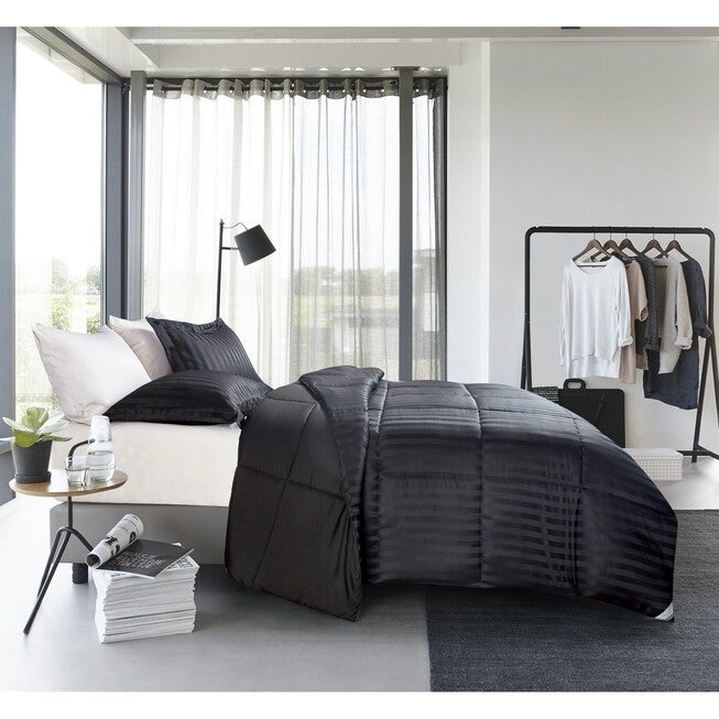 Kathy Ireland 3-PC Reversible Down Alternative Comforter, Black, , alternate image number 2