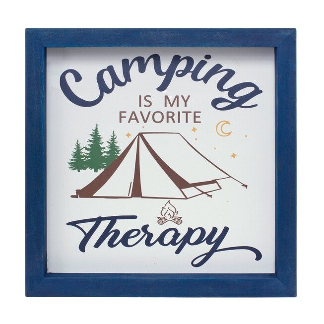 Camping Sign (Set of 4) 10 inchesSQ MDF, BLUE/WHITE/GREEN, alternate image number null