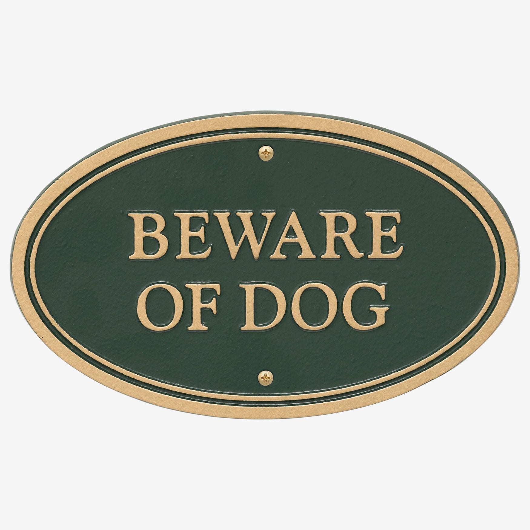 Beware of Dog Oval Wall/Lawn Statement Plaque, , on-hover image number 1