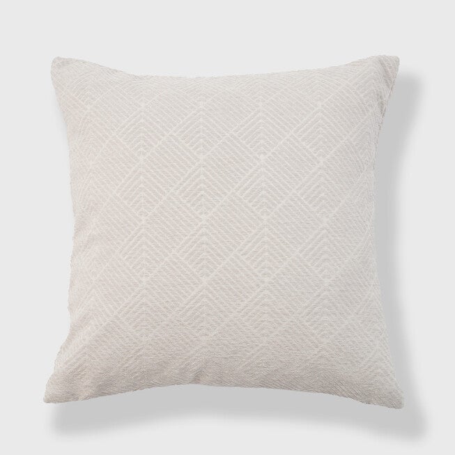 Diamond Geo Chenille Woven Jacquard Accent Pillow, TAUPE, hi-res image number 0
