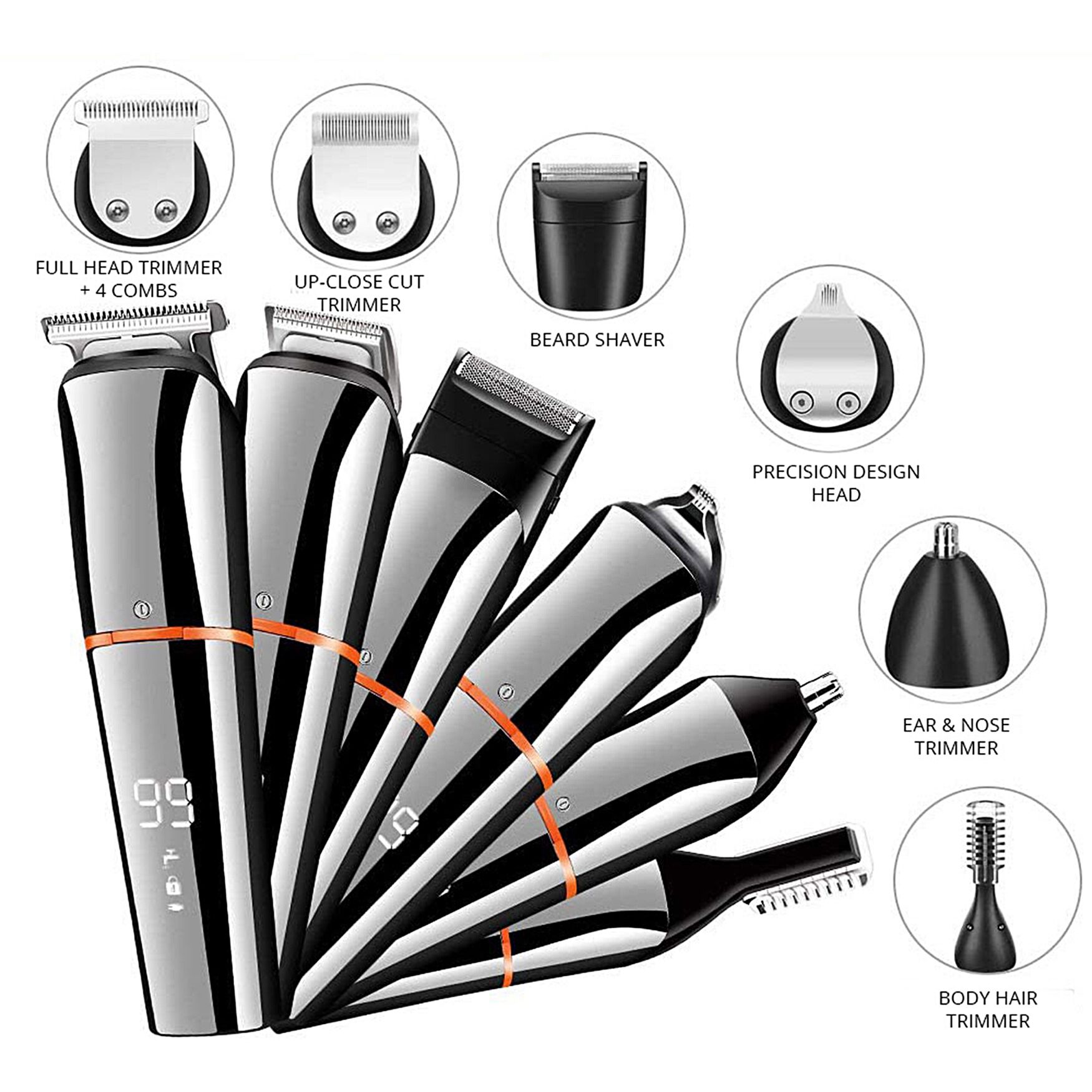 6 In 1 Ultimate Hair Trimmer Set Beauty Tools | Brylane Home