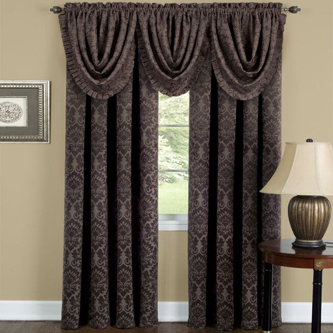 Sutton Window Curtain Panel, BROWN, hi-res image number null