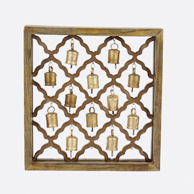 Gold Farmhouse Mango Wood Wall Décor, BROWN, hi-res image number null