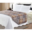 Plaid Reversible Quilted Bed Runner Protector, PLAID GREY, hi-res image number null