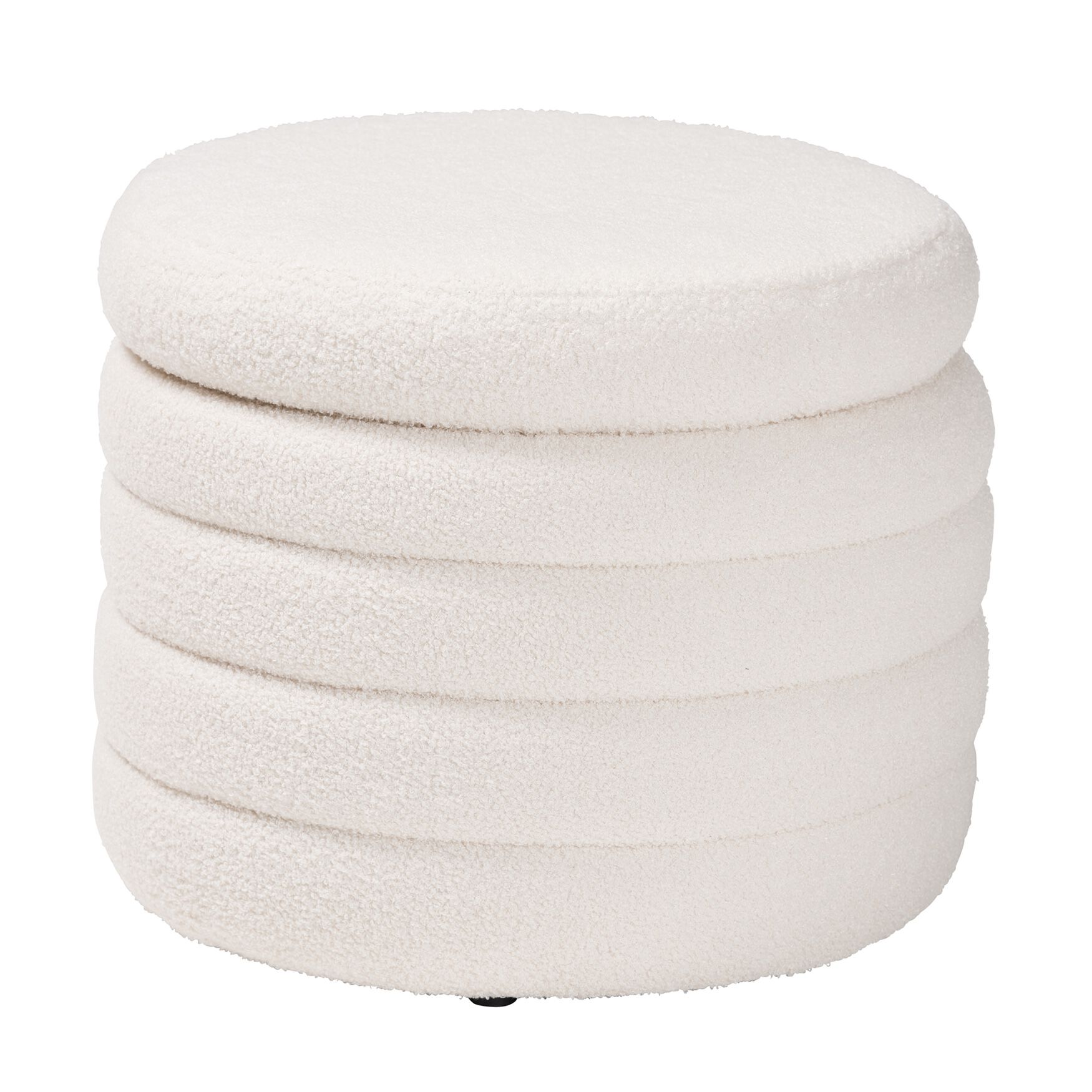 Tabitha Modern And Contemporary Ivory Boucle Upholstered Storage Ottoman, IVORY, hi-res image number 0