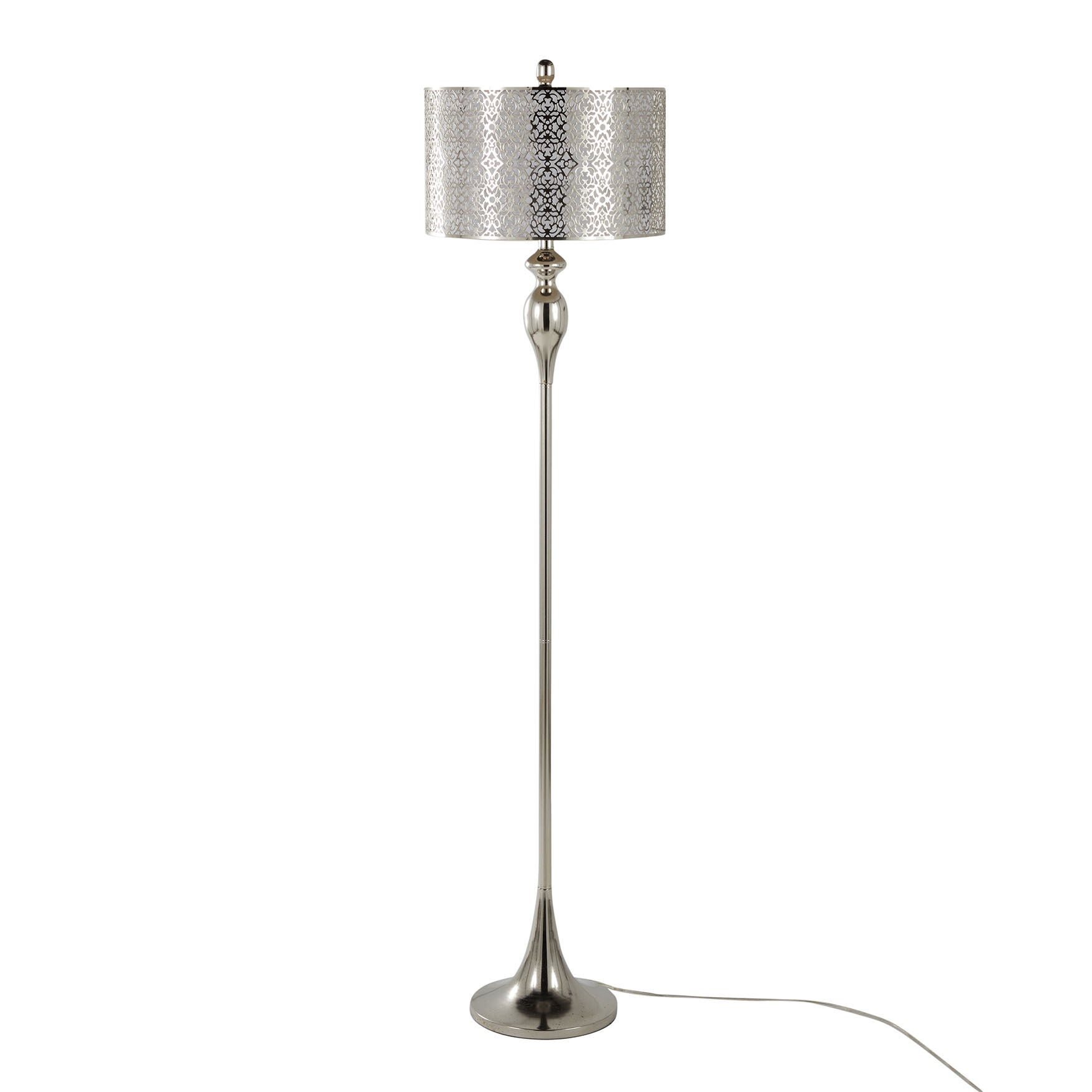 Lumisource Ashland Floor Lamp 63 H White Polished Nickel
