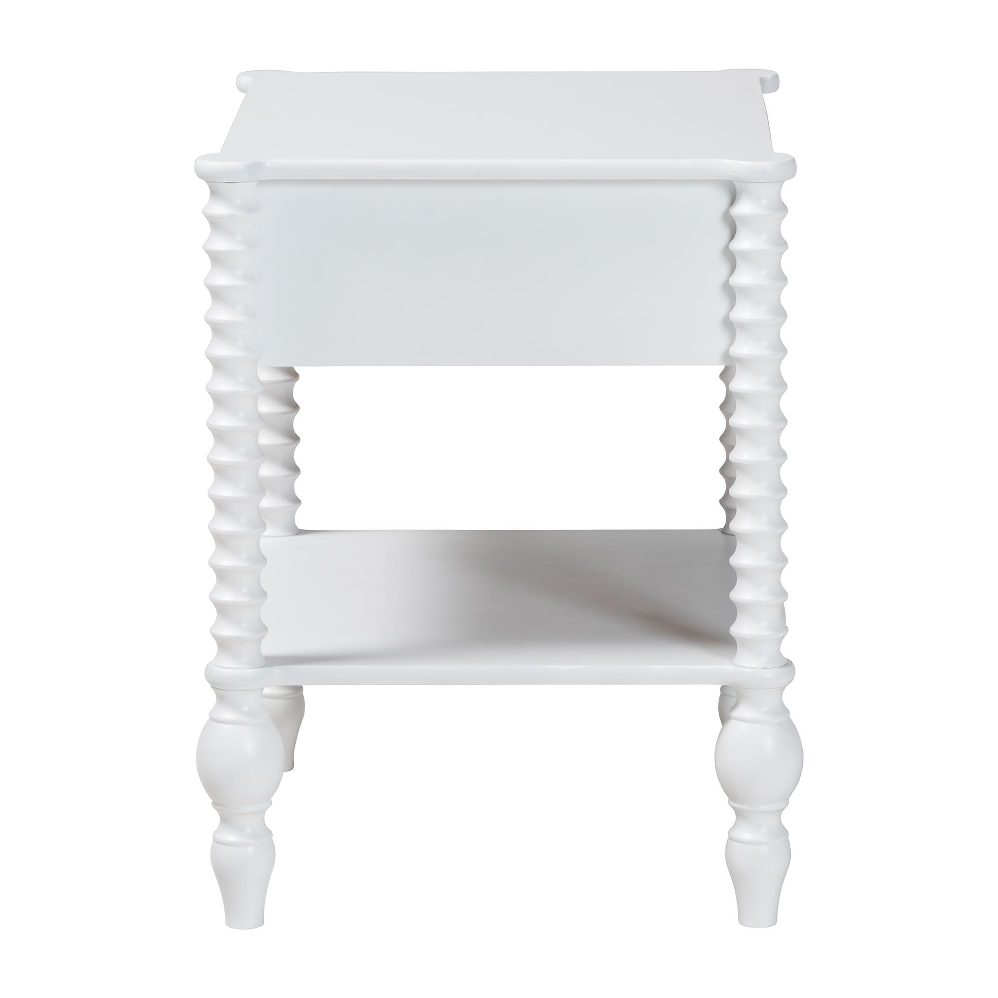 Callison Spindle Nightstand - 1-Drawer, WHITE, alternate image number 4