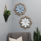Metal White Flower and Wood Frame, , alternate image number null