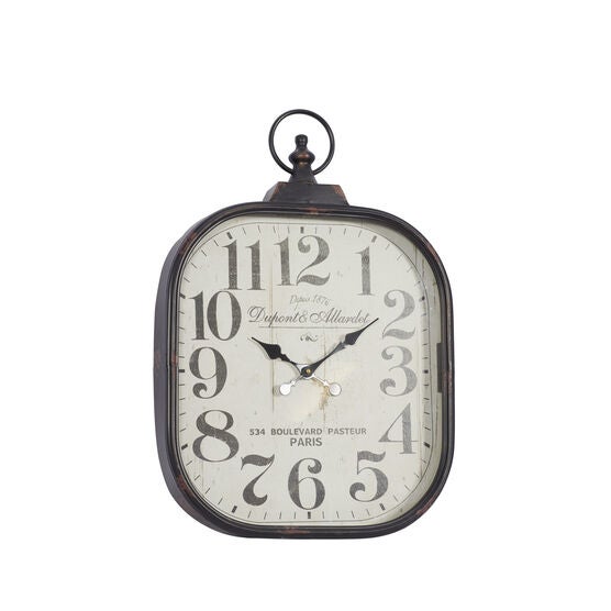 Black Vintage Metal Wall Clock, , alternate image number null