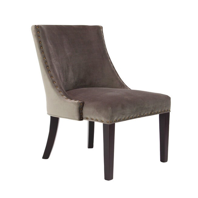 Brown Fabric And Wood Traditional Dining Chair, BROWN, hi-res image number 0