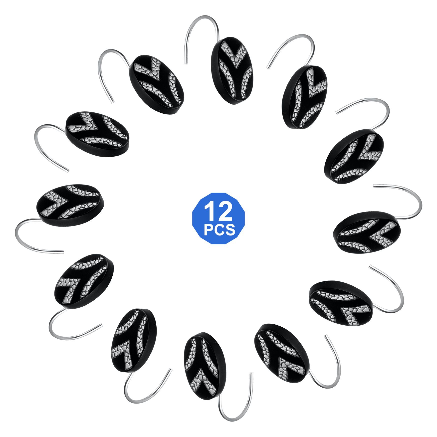Sinatra Shower Hooks, BLACK, hi-res image number 0
