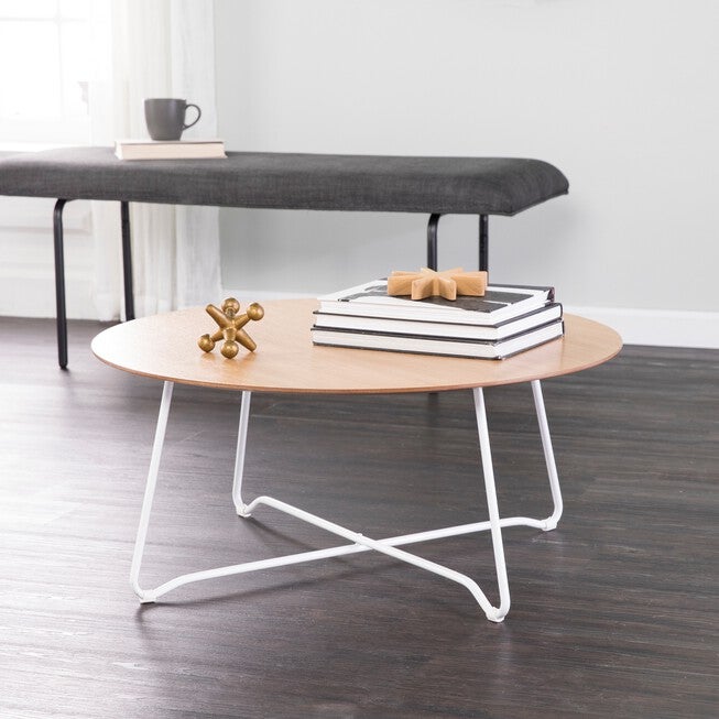 Holly & Martin Kacheri Round Scandinavian Style Coffee Table, OAK, hi-res image number 0