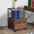 Saint Birch Bombay Walnut Mobile Filing Cabinet With 1-Drawer File Cabinet, , on-hover image number null
