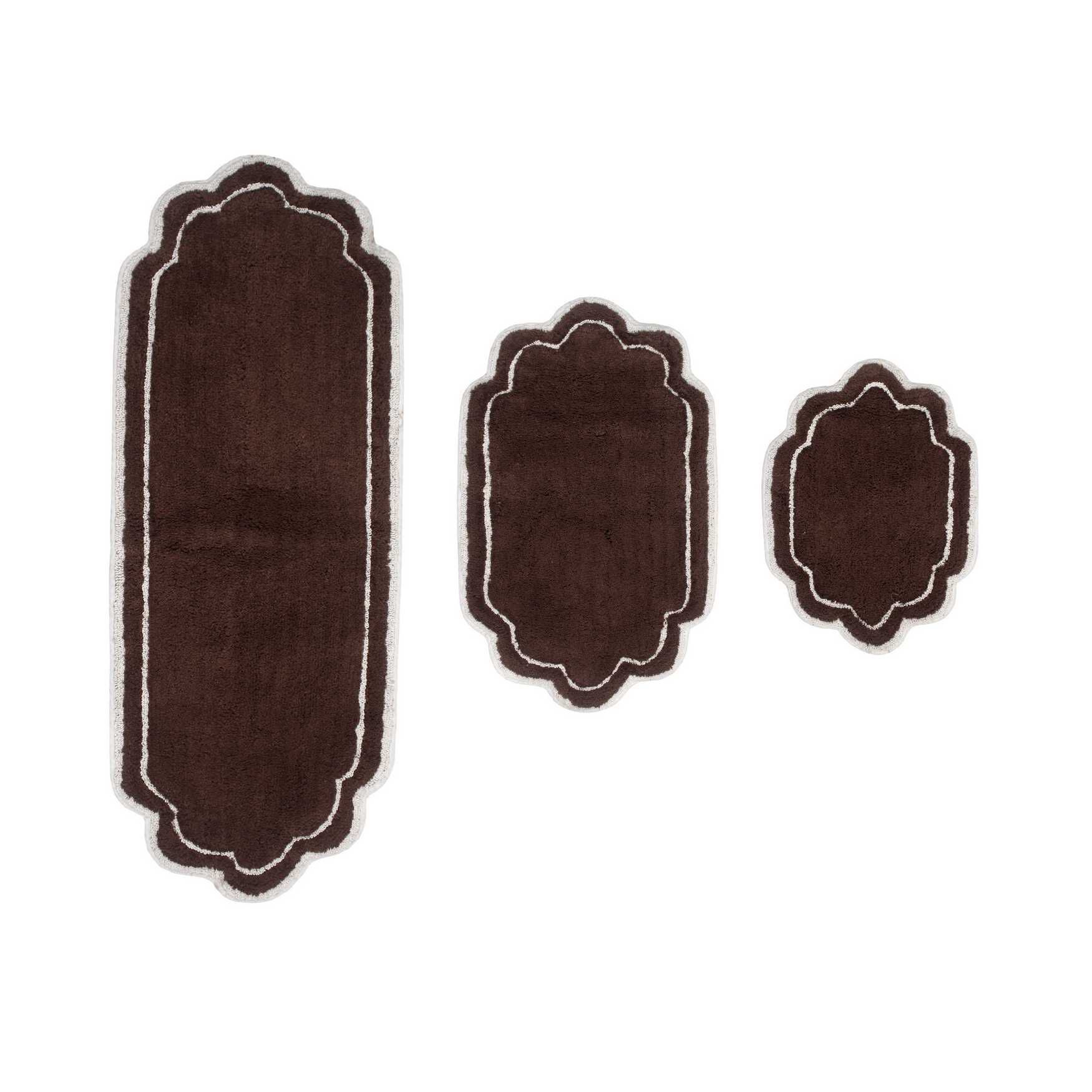 Allure 3pc Bath Rug Collection, BROWN, hi-res image number 0
