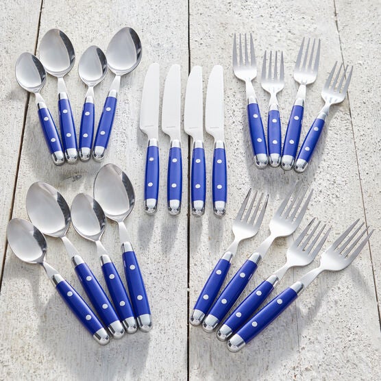 20-Pc. Flatware Set, BLUE 20-Pc. Flatware Set, BLUE