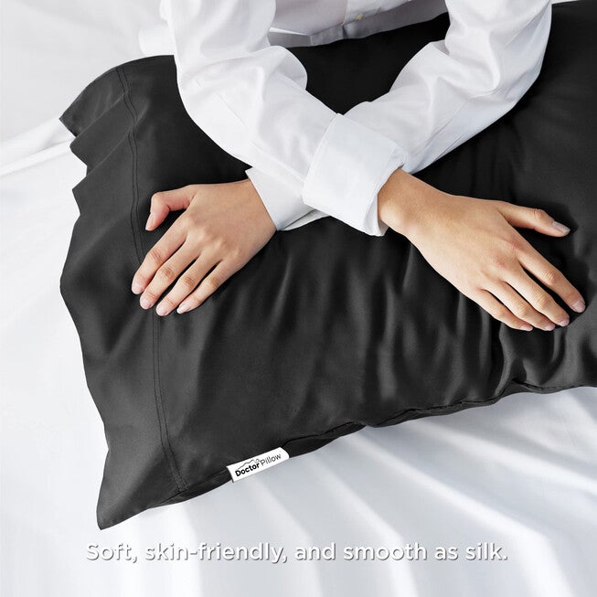 Doctor Pillow Royal Luxury Bamboo Pillowcase -Set of 6, BLACK, alternate image number null