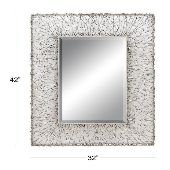 Silver Industrial Metal Wall Mirror, , alternate image number null