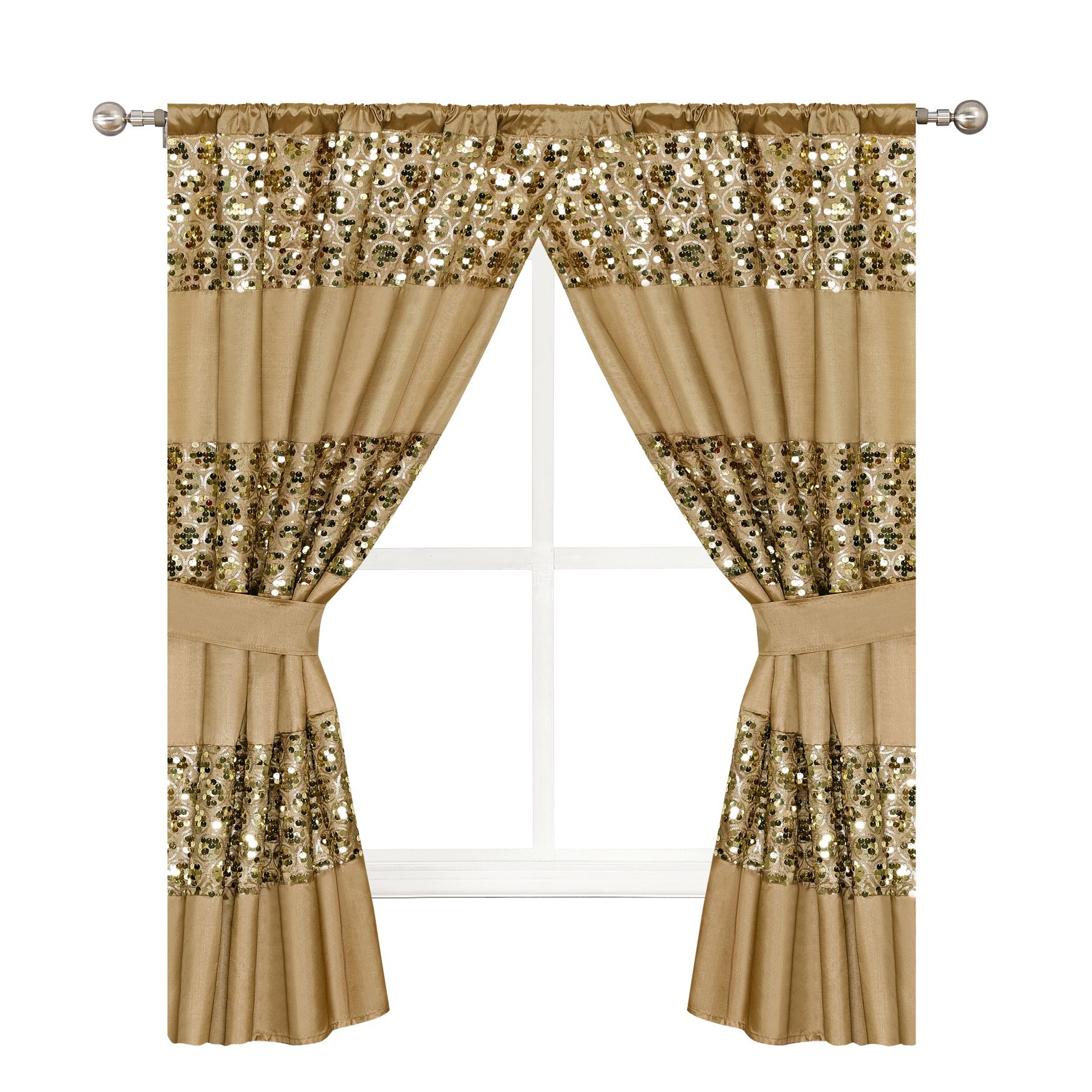 Sinatra Window Curtain, CHAMPAGNE GOLD, hi-res image number 0