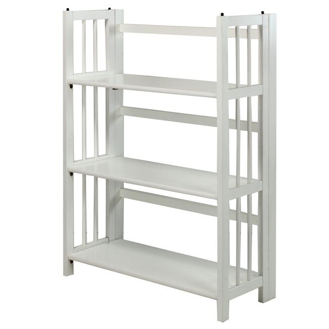 3-Shelf Folding Stackable Bookcase 27.5 inches Wide-White, , alternate image number 4