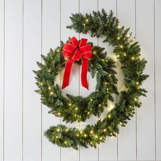 24" Pre-Lit Arrow Tip Wreath, , alternate image number null