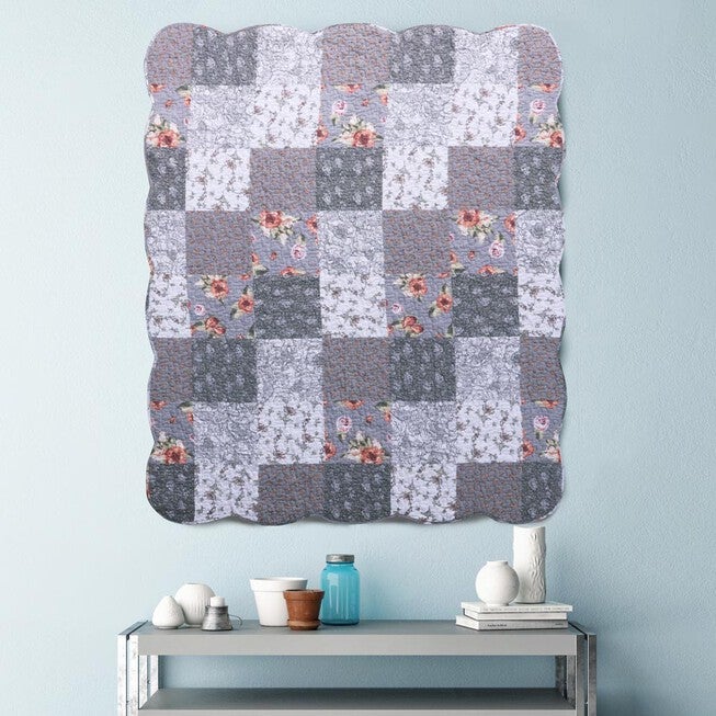 Greenland Home Fashions™ Giulia Patchwork Print Quilted Throw Blanket, MULTI, alternate image number 2