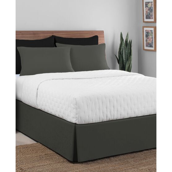 Luxury Hotel Classic Tailored 14" Drop Grey Bed Skirt, GREY, hi-res image number null