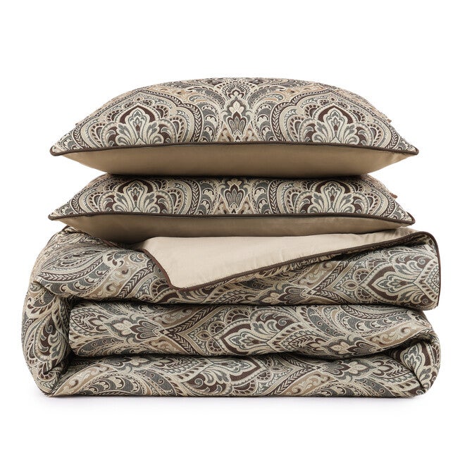 Maren 3 Piece Comforter Set, CHOCOLATE, alternate image number null