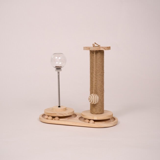 Interactive Scratch Post and Activity Center -- The Ultimate Cat Playground S1501, NATURAL, hi-res image number null