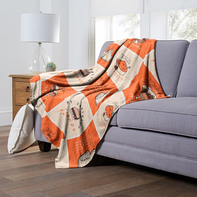 Wb Friends Friendsgiving Chaos Silk Touch Throw Blanket, , alternate image number null