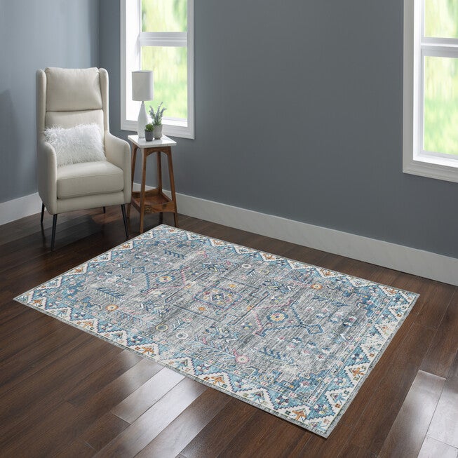 Washable Barron Grey/Green Rug, , alternate image number null