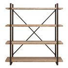 Brown Wood Industrial Shelving Unit, 67 " x 47 " x 14 ", WHITE, hi-res image number 0