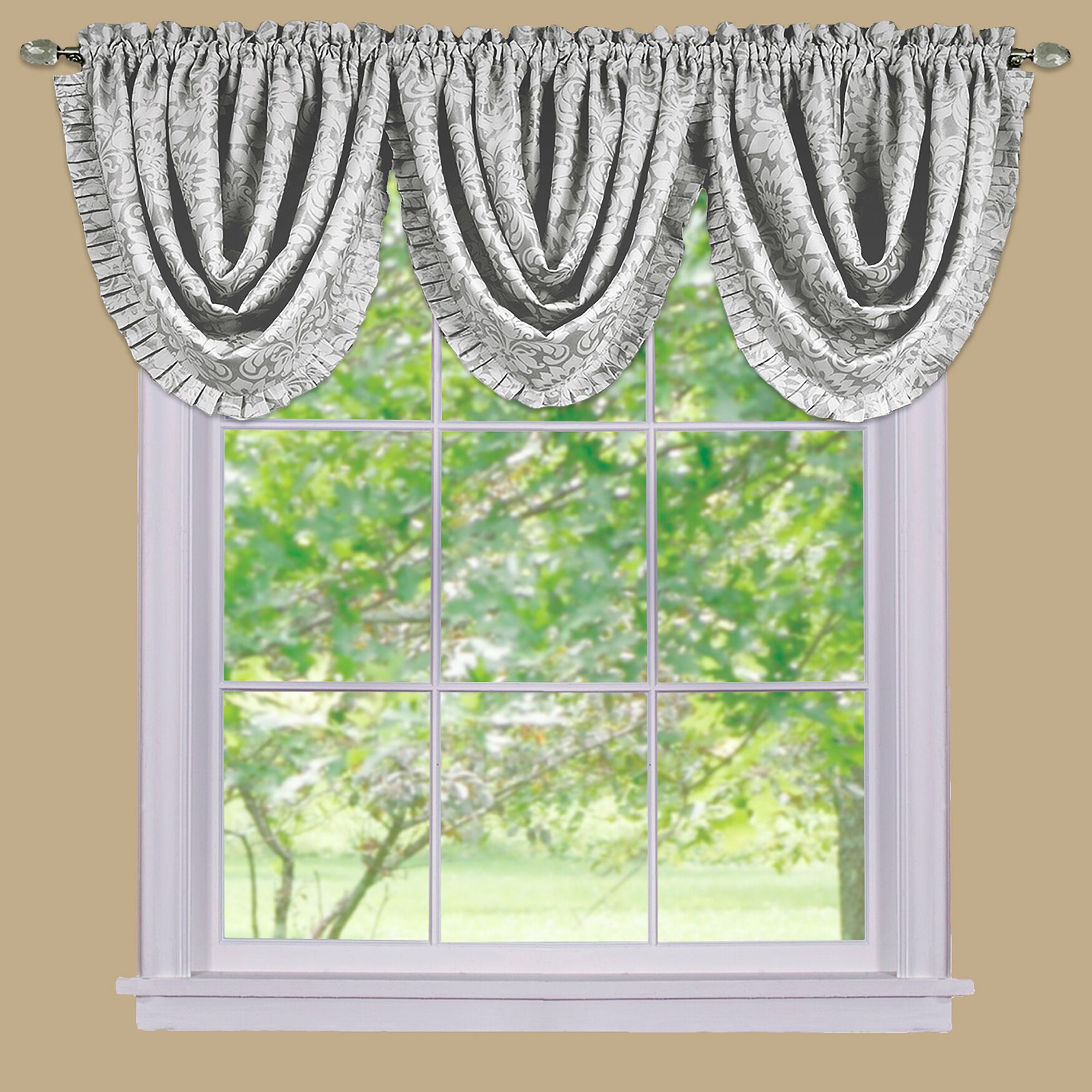 Ombre Waterfall Valance, SILVER, hi-res image number 0