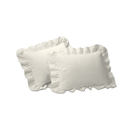 Fresh Ideas Ruffled 2-Pack Poplin Pillow Sham Set, , on-hover image number null