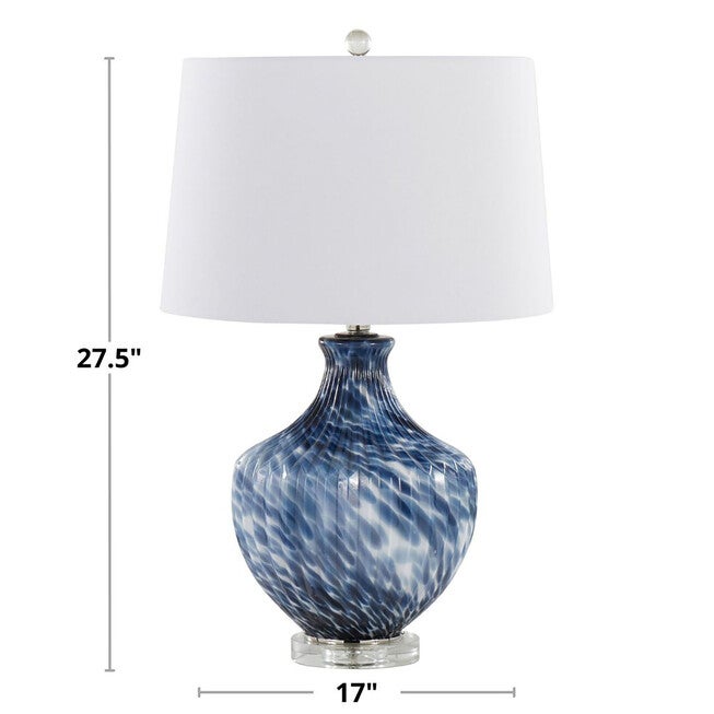 Lotus 27 inches Glass Table Lamp - Set Of 2, , alternate image number null