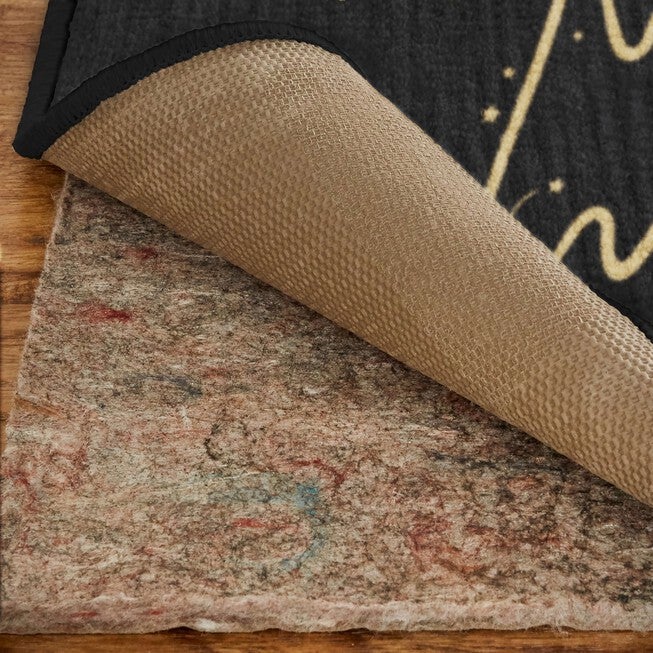 Calligraphy Trees Black Kitchen Rug, , alternate image number null