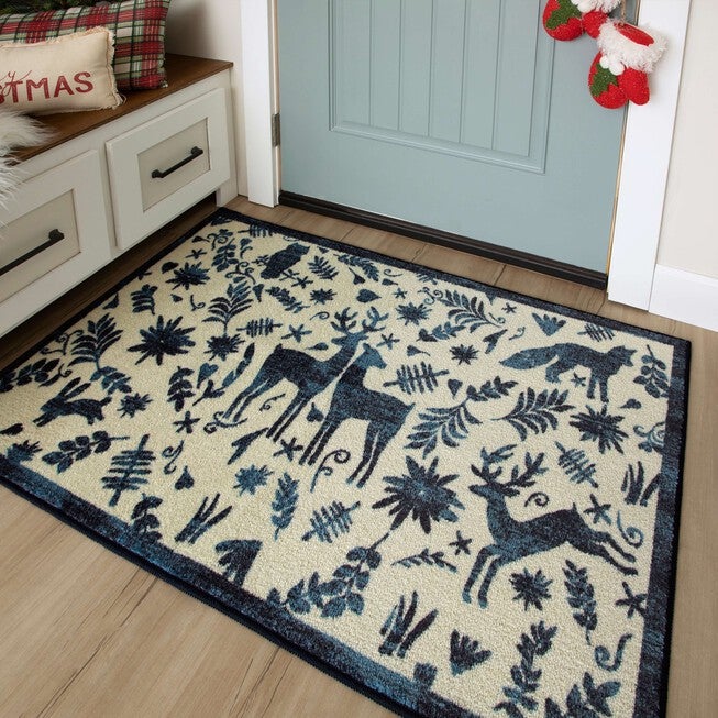 Holiday Forest Red Kitchen Rug, , alternate image number null